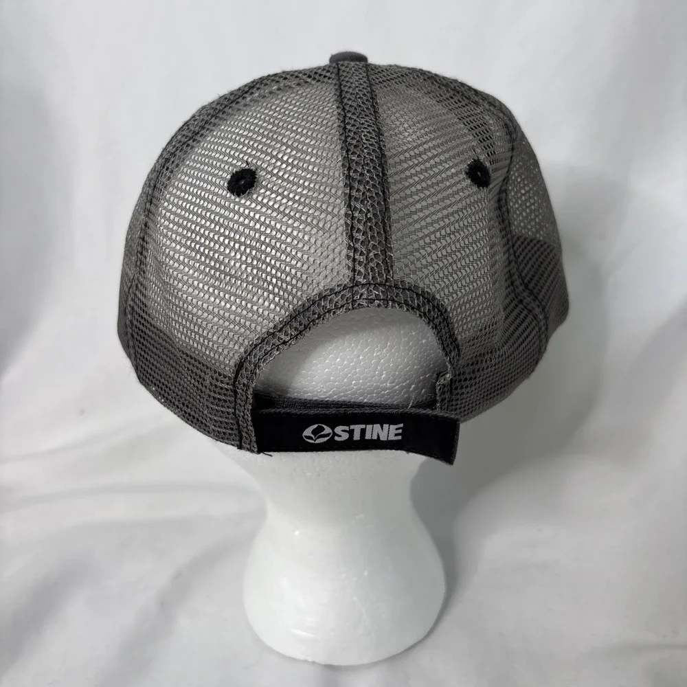 Stine‎ Has Yield Logo Trucker Hat Cap Gray Mesh Hook & Loop Distressed OS